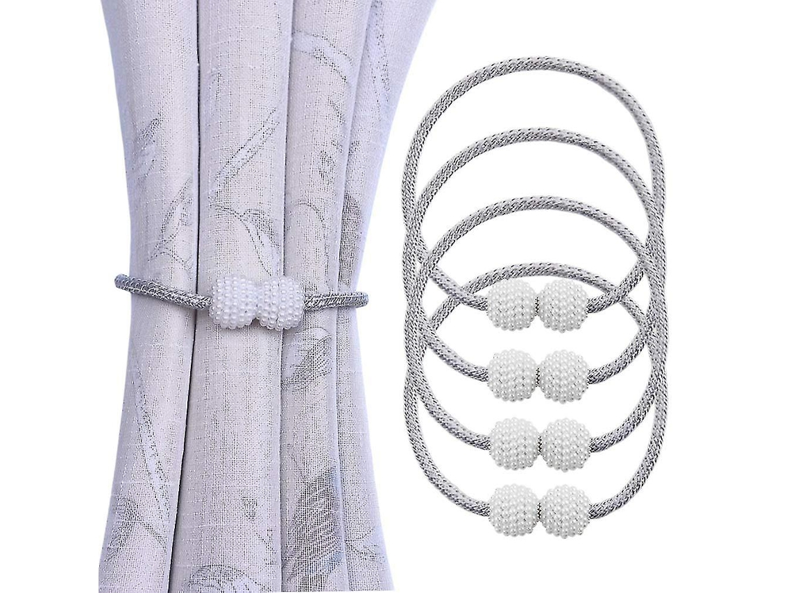 Conjunto De 4 Presilhas Magnéticas Para Cortinas, Fixadores Corda Ideal Decoração Janelas Em Casa E No Escritório Cinza Aquaforge
