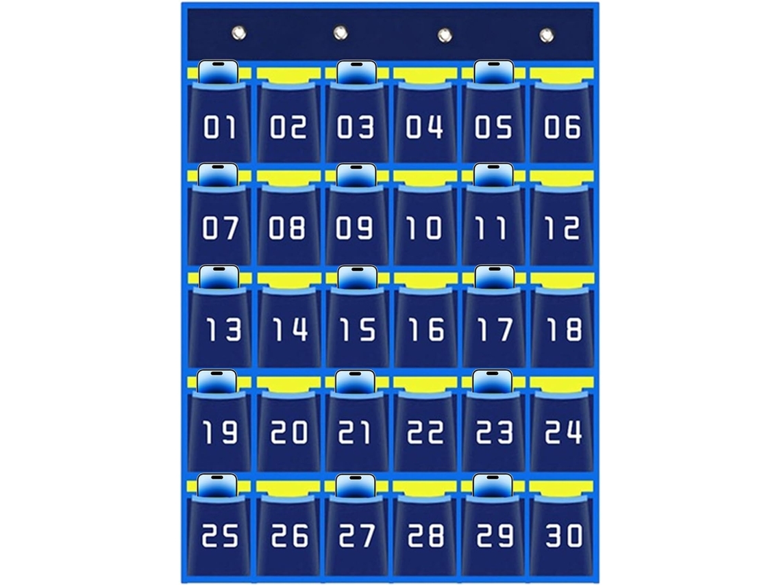 Organizador De Parede Com 30 Bolsos Numerados, Organizador Suspenso Para Salas De Aula, Organizador Vayotoy
