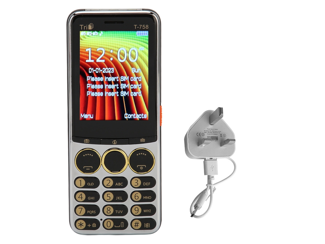 Telefone celular desbloqueado 2g T 758 para idosos com botão grande e bateria 3200mah com MARCA
