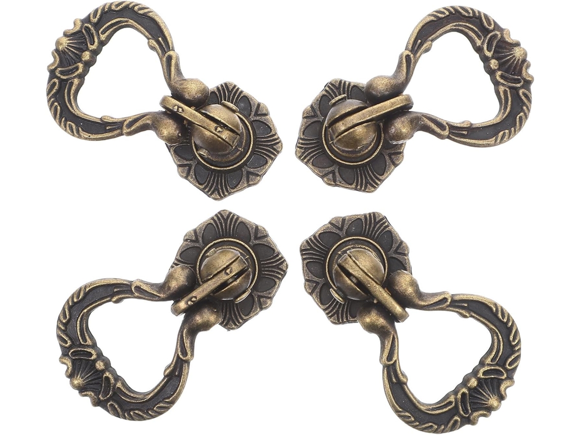 Puxadores Vintage De Metal Para Gavetas E Armários, 4 Peças Em Liga De Zinco Marrom, Estilo Clássico Com Um Furo