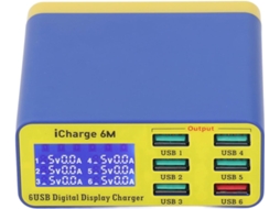 Carregador Usb, 6 Portas, Prático E Leve, 100-240v Para Escritório