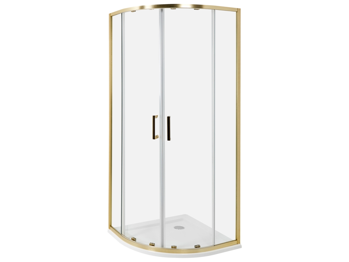 Cabine De Duche BELIANI Jukatan De Vidro De Segurança (temperado) Dourado 80x80x185