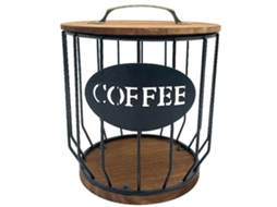 Cesto Vazado Para Guardar Cápsulas De Café, Frutas, Saquinhos Porta-cápsulas, Ideal Cafeterias E Hotéis, Na Cor Preta.