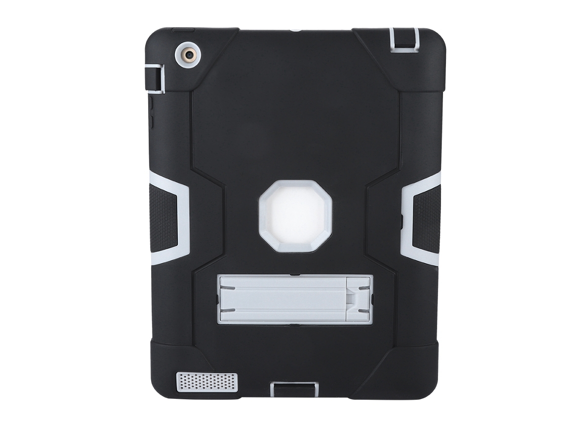 Capa Protetora (cor Contrastante, Anti-impacto) Capa De Silicone Em Preto E Branco Para Ipad 2/3/4