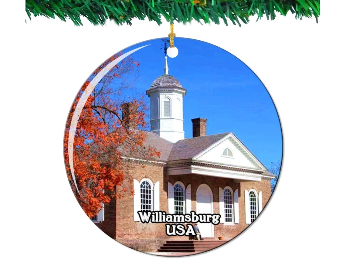 Decoração De Colonial Coleção Williamsburg America Usa Travel Souvenir Em Porcelana Dupla Face 7 Cm
