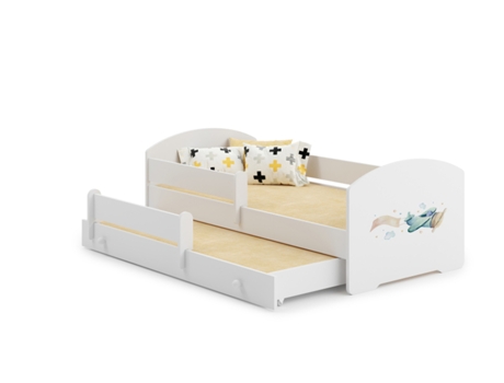 Cama dupla 160 x 80 com colchões e estrados incluídos Kobi Luk Airplane