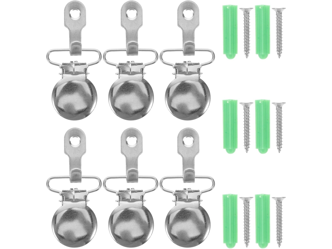 Besportble Conjunto De 6-presilhas Parede Em Ferro Com Dentes Antiderrapantes Para Exibir Tapeçarias, Lenços E Tapetes