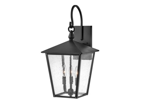 Luz de Parede Ao Ar Livre HINKLEY Hk-Huntersfield2-L-Bk Huntersfield Aluminium Brass Vidro de Semente Transparente E14 3 Lâmpadas