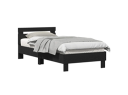 Maison Exclusive - Estrutura Da Cama Com Cabeceira Carvalho Preto 203 X 95 X 70 Cm