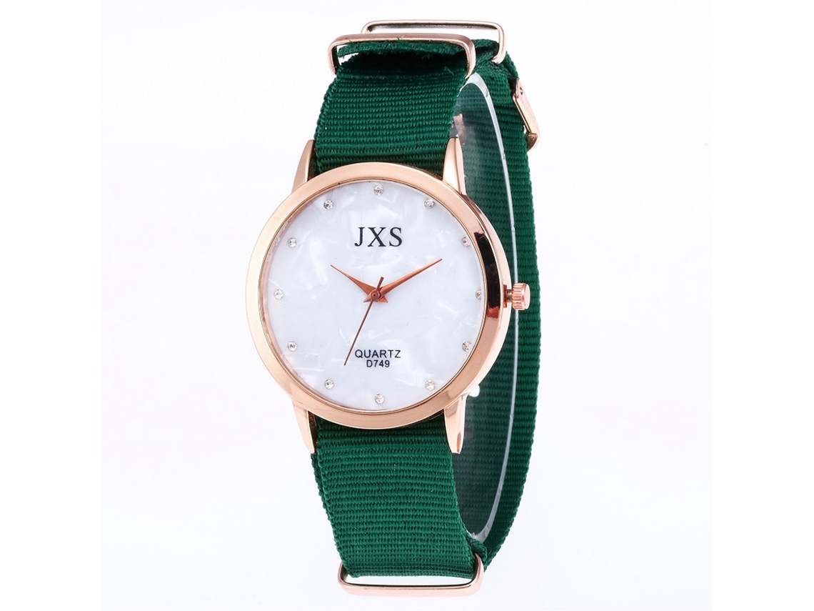 Reloj De Pulsera De Cuarzo Con Correa De Nailon Para Mujer Y Hombre Estudiante Moda (verde)
