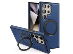 Capa Hexinyigjly Para Samsung S26ultra , Com Anel Giratório 360° Azul