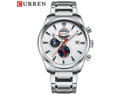 Relógio MDUG À Prova D'água, Seis Ponteiros, Multifuncional, Pulseira de Aço Inoxidável, Elegante (branco Prateado)
