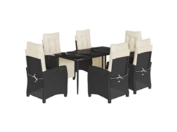 Garden Dining Set, Garden Dining Sets Vidaxl Preto Rattan / Vime (160 Cm Table Length)