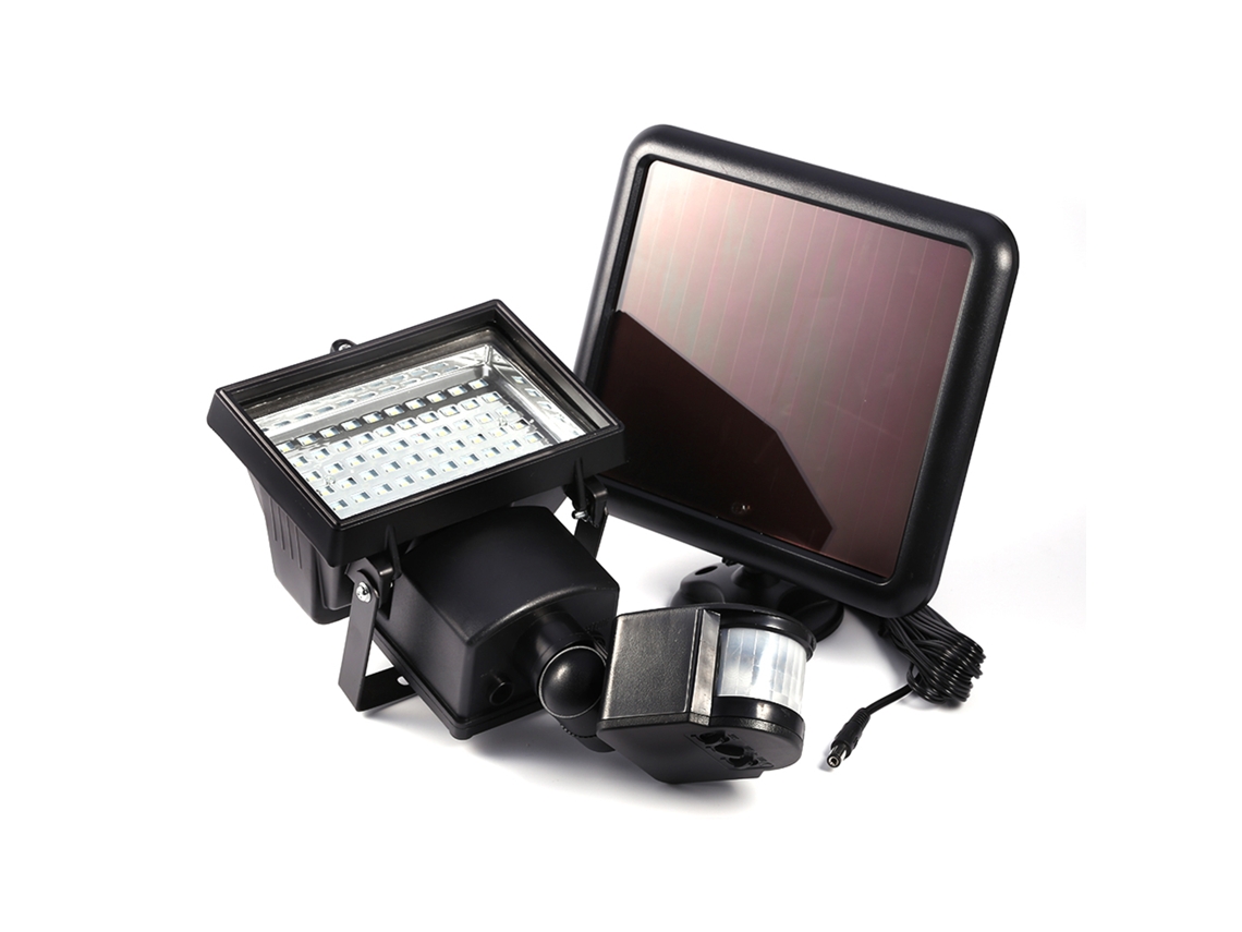 Lâmpada Solar com Sensor de Movimento 60 Leds Externa Jardim Segurança Parede