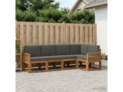 Vidaxl Conjunto De Sofás Para Exterior 5 Pcs Natural E Antracite