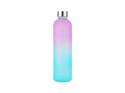 Garrafa De Água De 1 Litro (roxo-azulada) Com Marcações De Tempo, À Prova De Vazamentos, Feita De Plástico Fosco.
