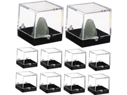 Caixa De Apresentação Quadrada Com Cubos De Armazenamento Para 12 Espécimes Minerais Para Transporte.