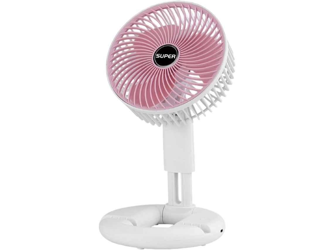 Mini Ventilador De Mesa Recarregável Via Usb, Com 3 Velocidades E