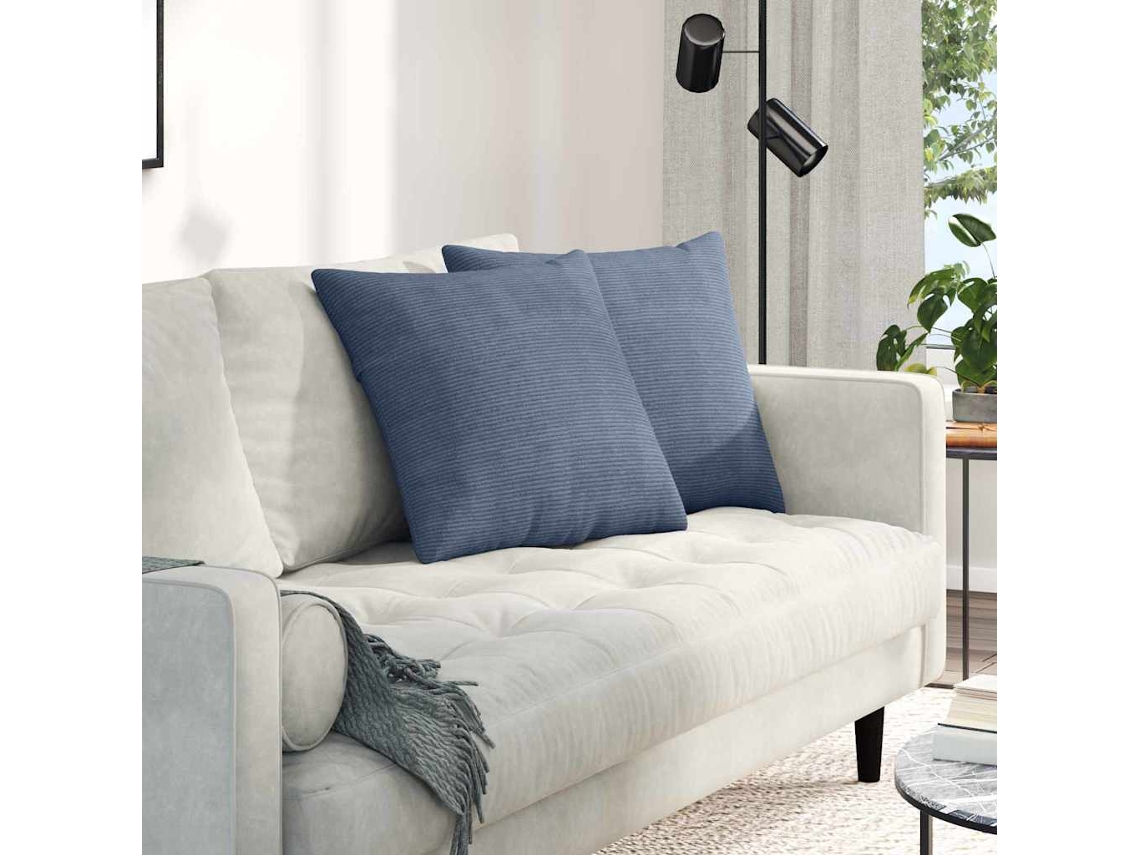 Vidaxl Travesseiros De Sofá 2 Pcs Azul 50 X 50 Cm