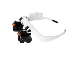 Lupa De Cabeza Estilo Gafas De Manos Libres Con Múltiples Aumentos Y Luces Led Cálidas Y Frías