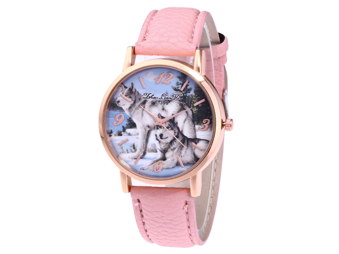 Reloj De Cuarzo Con Correa De Cuero Pu, Dial Redondo, Moda, Reloj De Pulsera Para Hombres (rosa)
