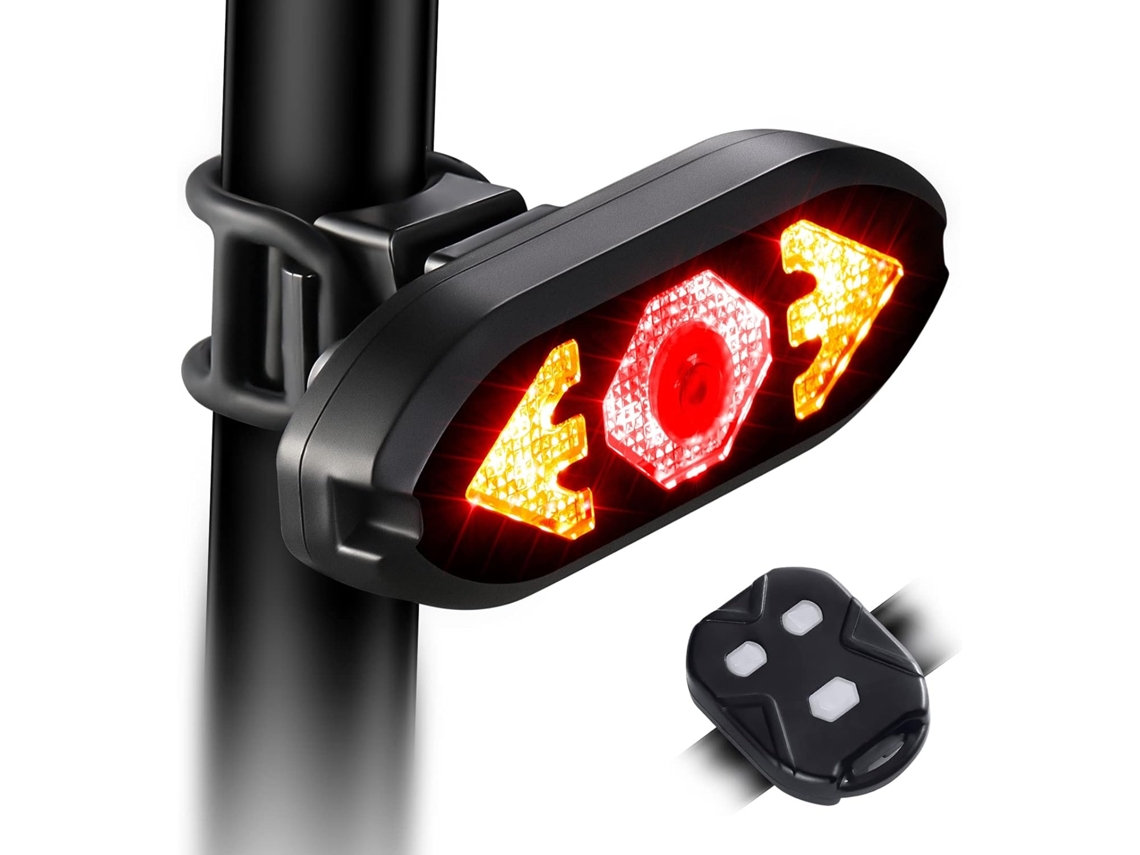 Luz Traseira De Bicicleta Com Piscas, Controle Remoto Sem Fio, À Prova Dágua, Recarregável Por Usb, Ultra Brilhante, Aviso De