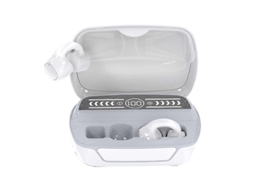 Fones De Ouvido Sem Fio W300 Bluetooth 5.3 Com Clipe De Orelha, Visor Digital E Função De Carregador Portátil Branco Ly Ebike