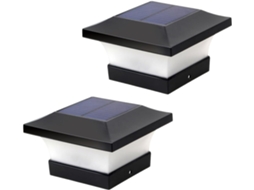 Conjunto De 2 Luminárias Solares Para Postes, Com Luz Led Branca, Ideais Para Decoração De Jardins E Pátios.