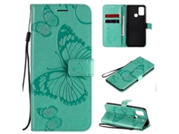 Capa De Couro Com Aba Horizontal, Padrão De Borboletas Em Relevo 3d, Com Suporte, Compartimento Para Cartões E Carteira Para Huawei Honor 9a.