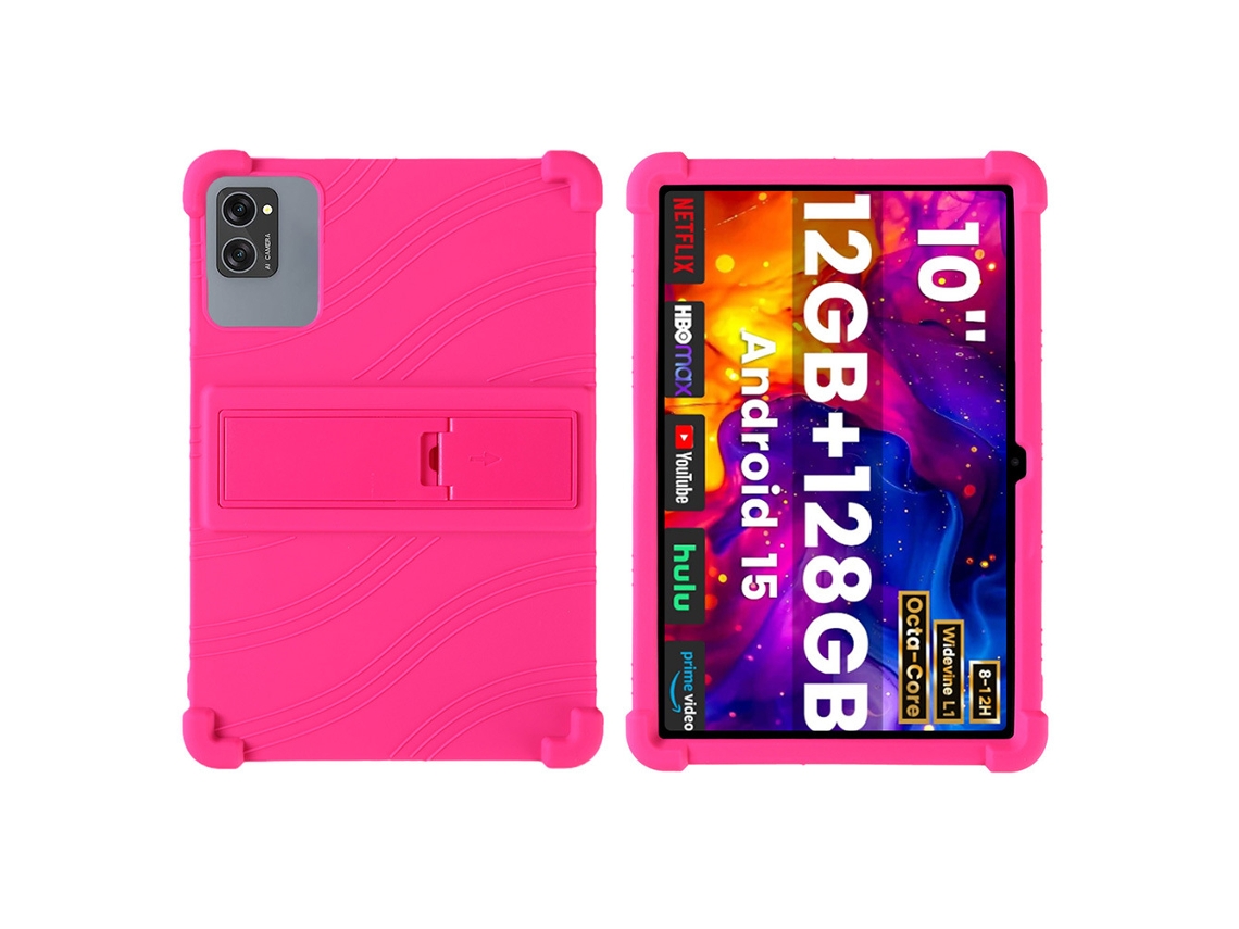Capa Para Tabwee T20 10.1 Polegadas Com Suporte Resistente A Impactos Henten Home Fúcsia