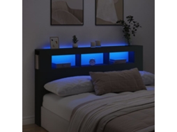 Cabecero con LEDs 180 x 18,5 x 103,5 cm Madera Negra Deriv