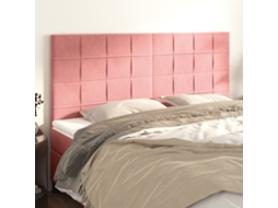 Vidaxl Cabeceira Rosa 200x5x118/128 Cm Veludo