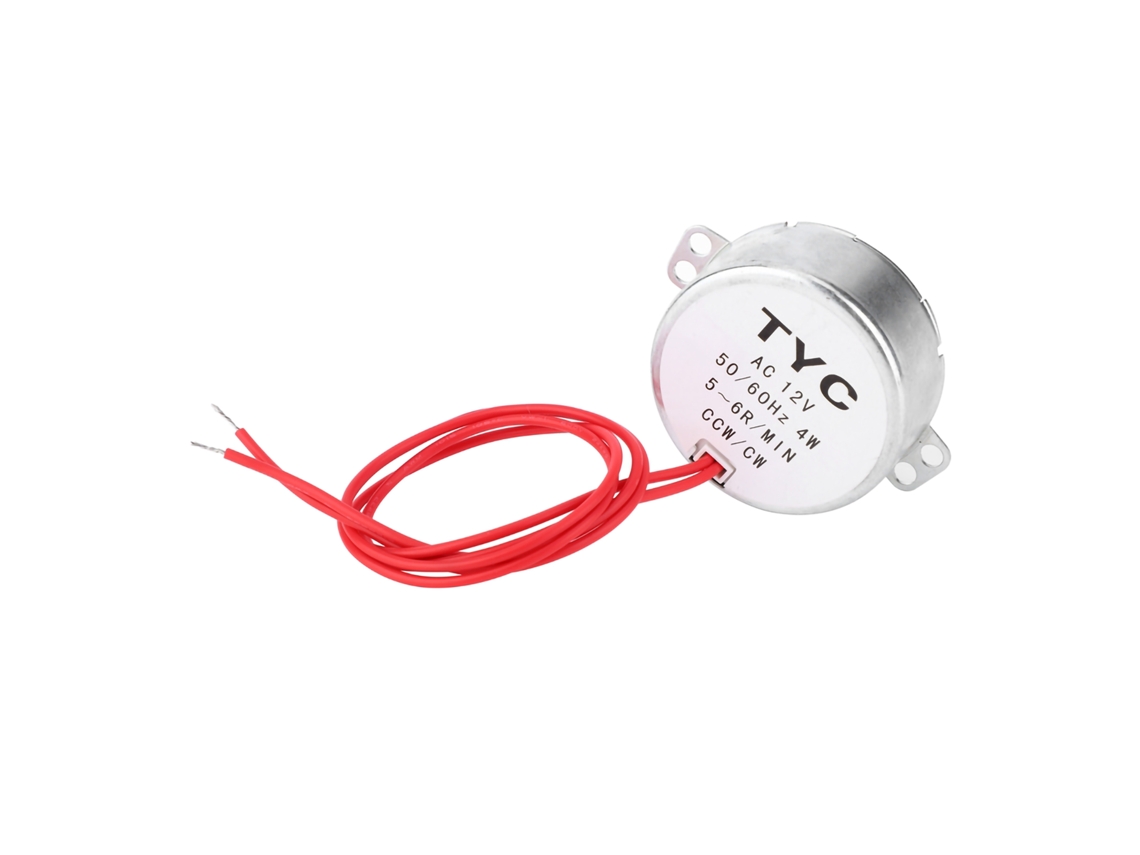 Motor Síncrono Tyc30 Ac 12v 4w 5‑6rpm Reversível Ccw/cw Com Fio De Ligação