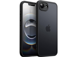 Capa Para Iphone 16e De 6, 1 Polegadas (2025), À Prova De Choque E Quedas, Com Traseira Transparente Fosca E (preta)