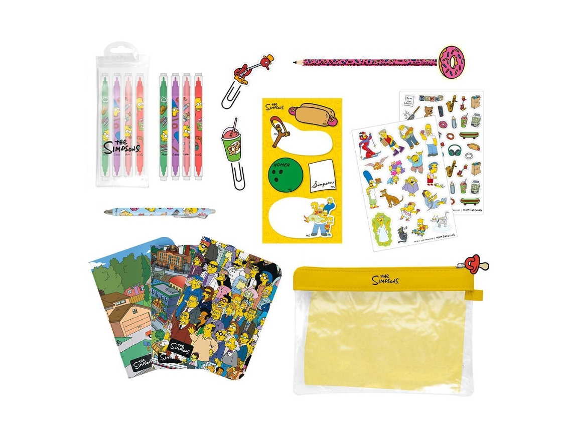 Conjunto de Papelaria Erik dos Dois Simpsons