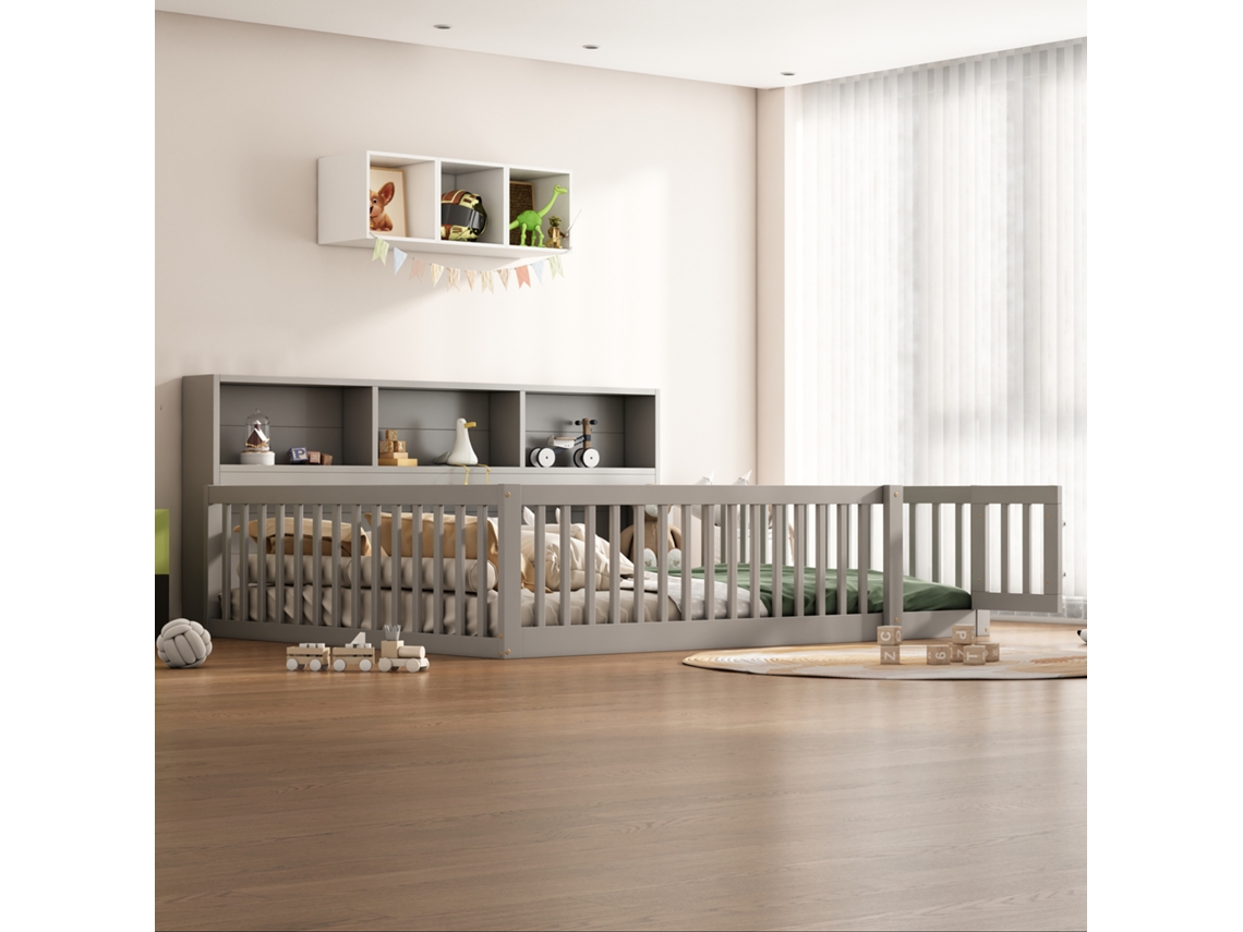 Sofá Cama Daybett 140x200cm Com Gaveta Armazenamento Cinza Pinho