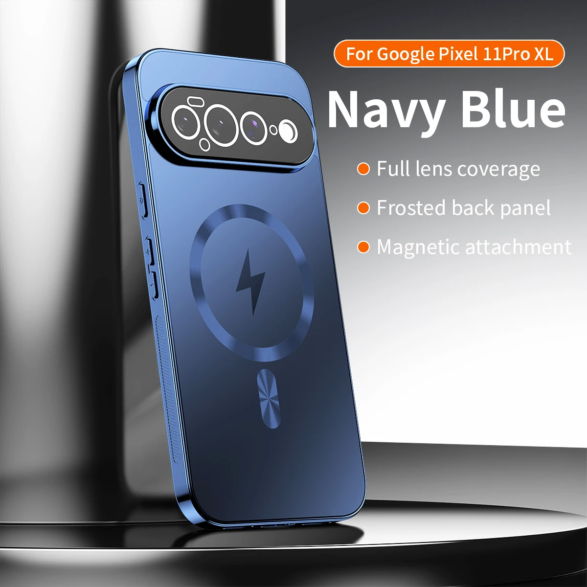 Capa Para Celular Magsafe Com Revestimento Eletrolítico Magnético E Bordas Retas (google Pixel 9a Azul).