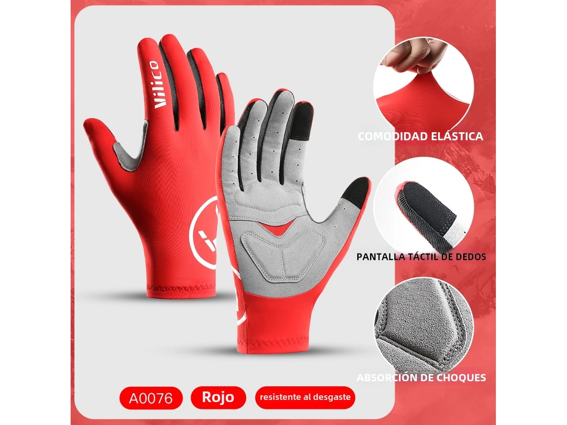 (vermelho G) Luvas Profissionais Para Ciclismo Ao Ar Livre, Compatíveis Com Telas Sensíveis Ao Toque, Com Absorção De Impacto E Antiderrapantes.