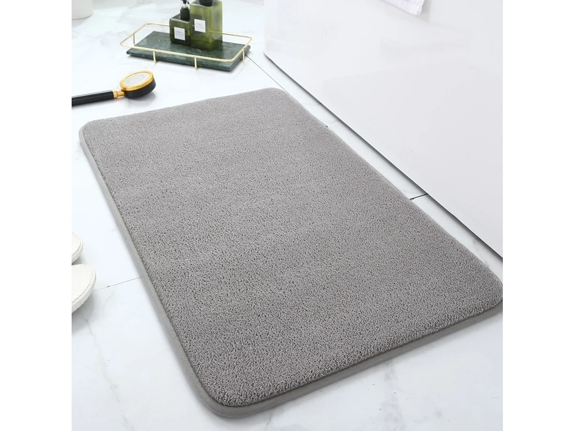 Tapete de Banho LUUCOZK Antiderrapantes Absorventes Secagem Rápida Banheiro Poliéster Cinzento (50x120cm)