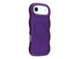 Capa Magsafe Para Iphone Air Com Estampa Ondulada E Fosca Roxa.