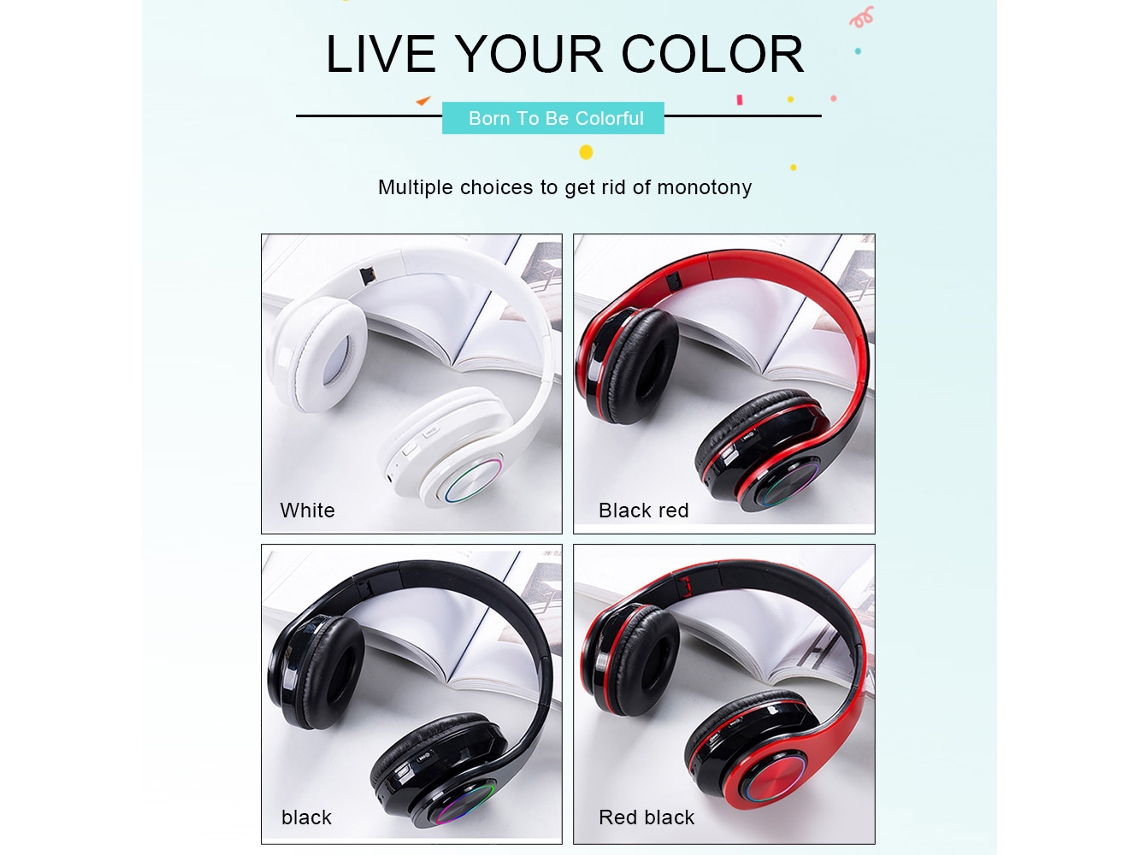 Headset Gamer Sem Fio Rgb Bt 5.0 Com Microfone