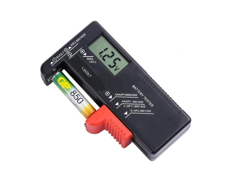Testador De Baterias Universal Para Aa, Aaa, C, D, 9v E Baterias De Botão Boxélec