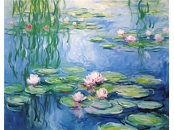 Pintura De Parede Com Padrão De Mosaico Bordado De Nenúfares Para Sala De Estar E Arte De Parede Para Casa (verde)