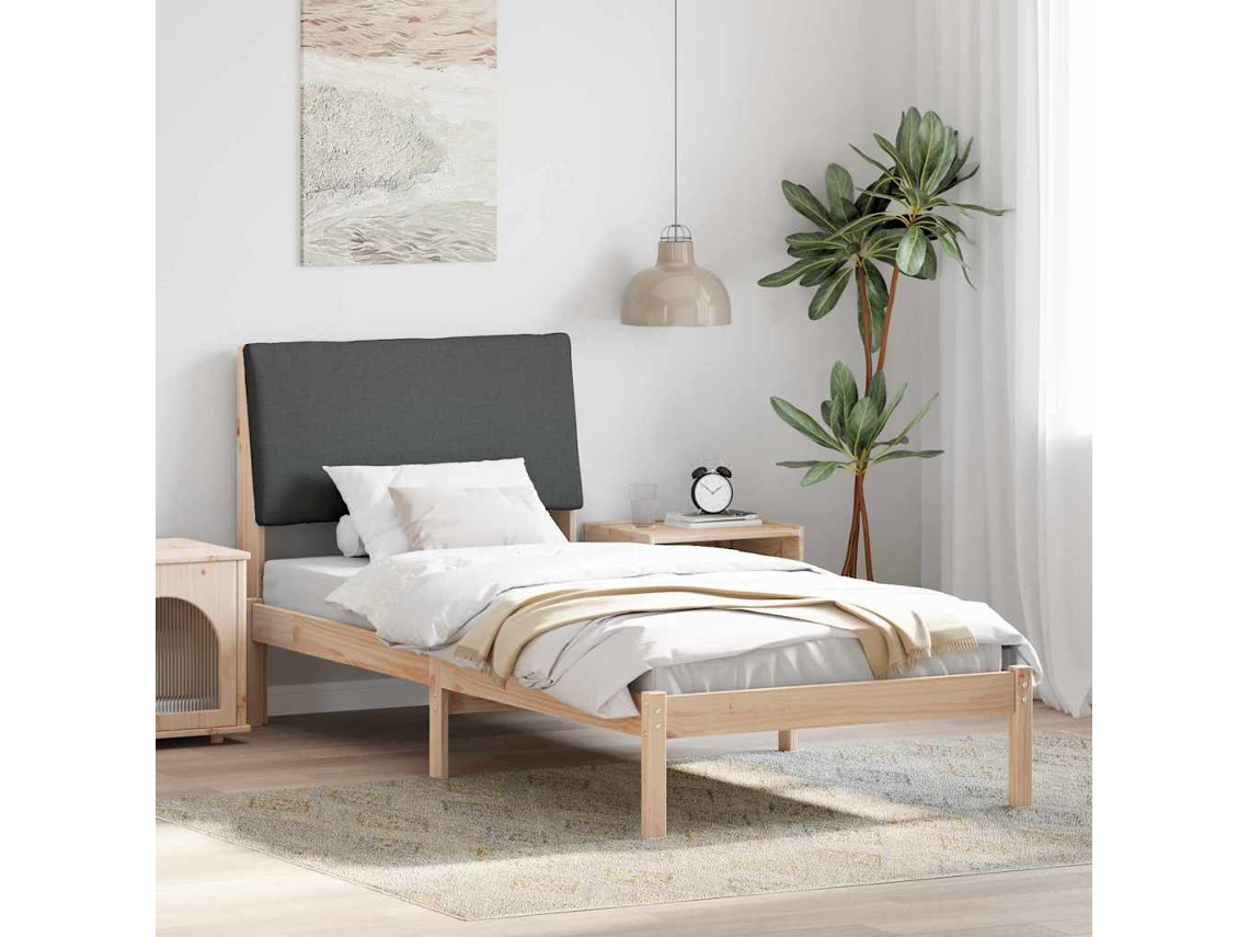 Vidaxl Estrutura da Cama Castanho e Cinzento escuro 100 X 200 Cm