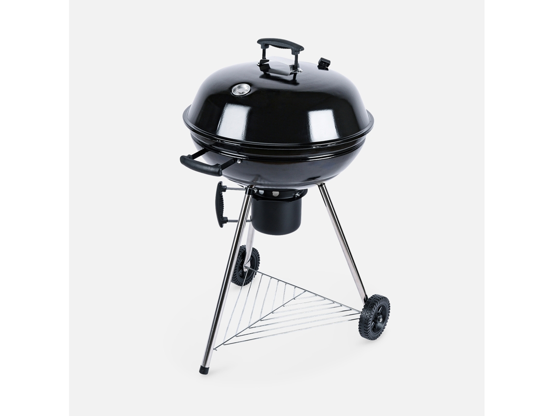 Churrasqueira A Carvão Com Grelha E Função De Fumeiro, Ø57cm, Preto
