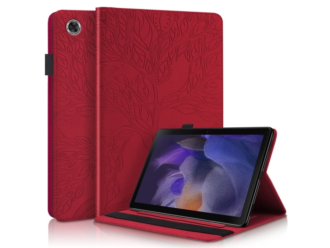 Capa Para Tablet Lurelia, Compatível Com Samsung Galaxy Tab A9 Plus 11 2023 Porta Cartões, Vermelho, Couro Sintético