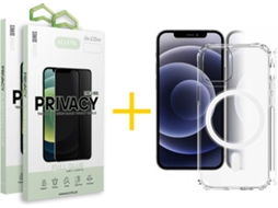 Kit Capa + Película 2X Anti-Spy iPhone 11 Accetel Magsafe Transparente