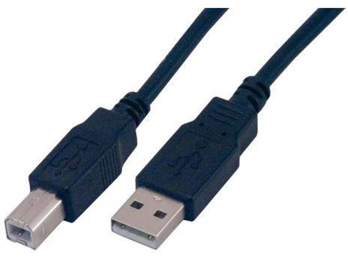 Cabo USB MCL USB A/USB B 3 m Macho/Macho Preto