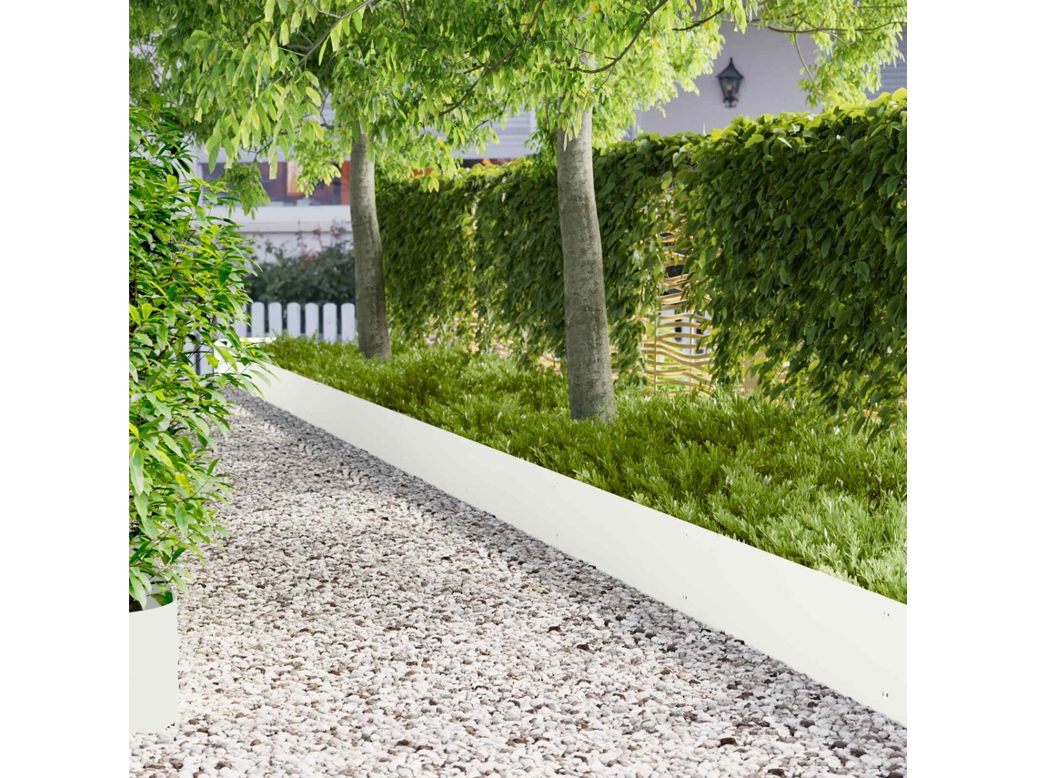 Vidaxl Acabamento Para Gramado 20 Unid. 103 X 30 Cm Aço Branco