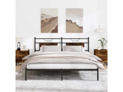 Vidaxl Estrutura De Cama Sem Colchão 183x203 Cm Carvalho Fumado